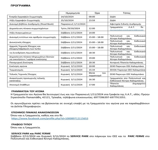 program rally sprint meteora